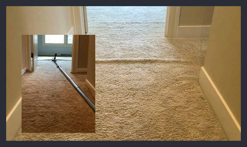 wrinkles in carpet removed by stretching carpet